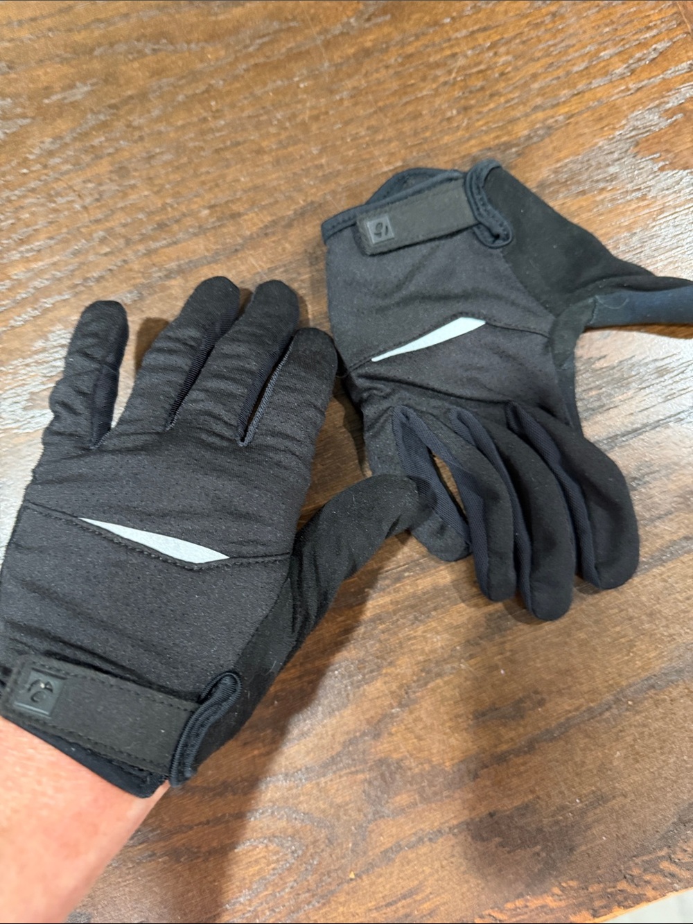 Unbranded Black Reflective Cycling Gloves with Adjustable Wrist Strap